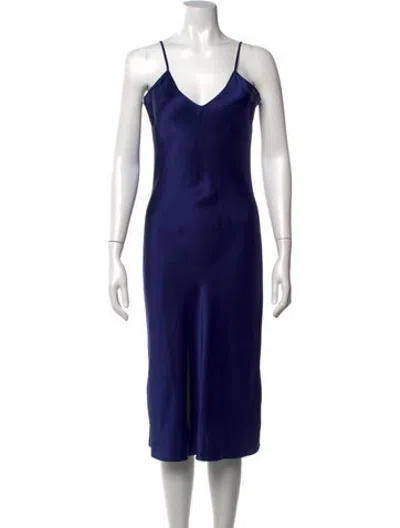 Pre-owned Cami Nyc Silk Midi Length Dress W/ Tags In Blue