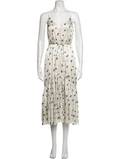 Pre-owned Cami Nyc Silk Midi Length Dress In Yellow