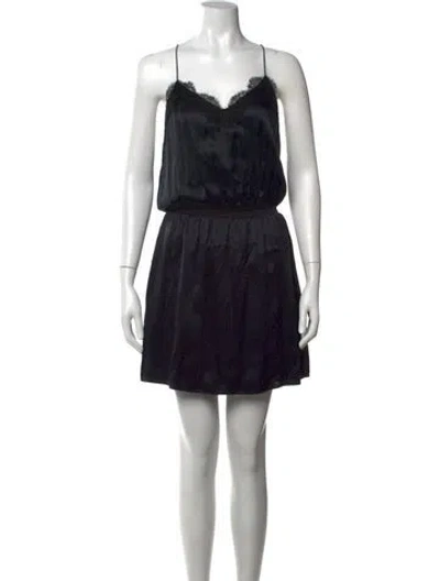 Pre-owned Cami Nyc Silk Mini Dress In Black