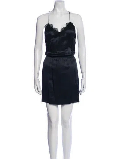 Pre-owned Cami Nyc Silk Mini Dress In Blue