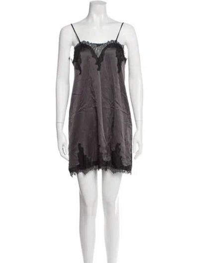 Pre-owned Cami Nyc Silk Mini Dress In Gray