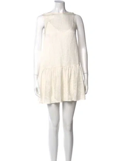 Pre-owned Cami Nyc Silk Mini Dress In Neutral