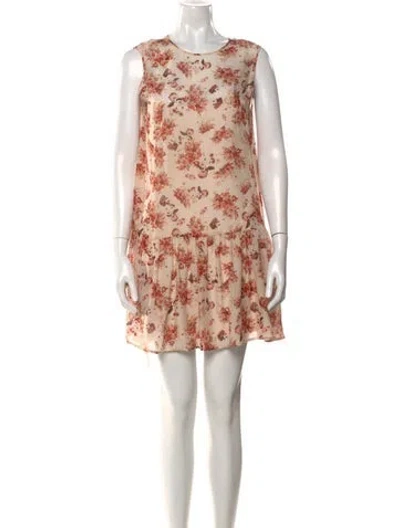 Pre-owned Cami Nyc Silk Mini Dress In Neutral