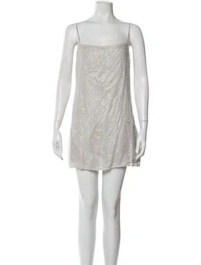 Pre-owned Cami Nyc Silk Mini Dress In Neutral