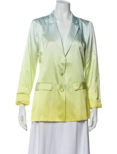 Pre-owned Cami Nyc Silk Printed Blazer In Green