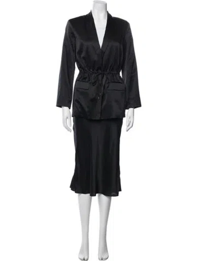 Pre-owned Cami Nyc Silk Skirt Set In Black