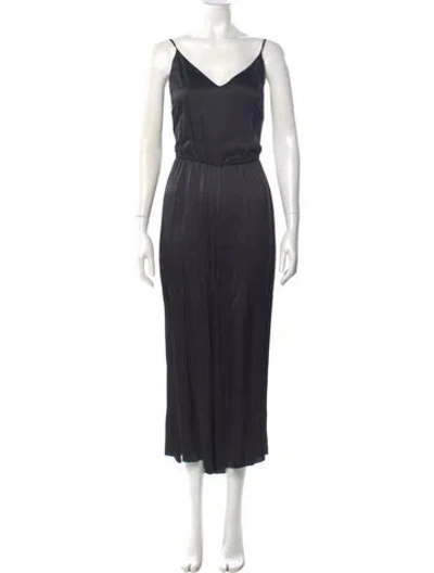 Pre-owned Cami Nyc Silk V-neck Jumpsuit In Black