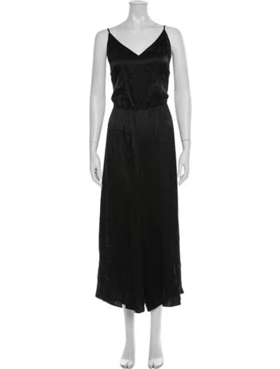 Pre-owned Cami Nyc Silk V-neck Jumpsuit In Black