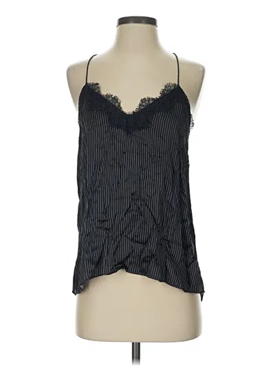 Pre-owned Cami Nyc Sleeveless Silk Top Black Halter Neckline Tops