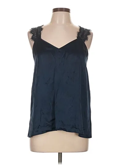 Pre-owned Cami Nyc Sleeveless Silk Top Blue Halter Neckline Tops