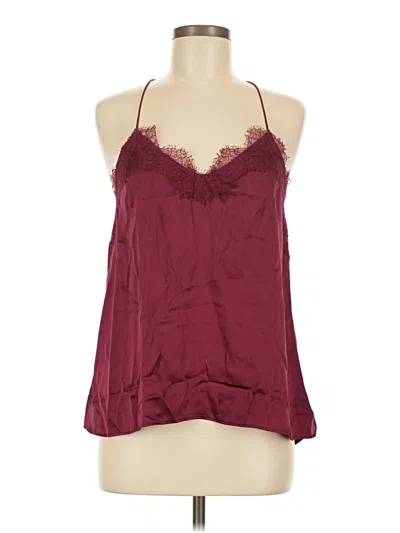 Pre-owned Cami Nyc Sleeveless Silk Top Burgundy Halter Neckline Tops