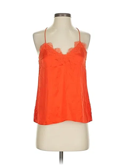 Pre-owned Cami Nyc Sleeveless Silk Top Orange Halter Neckline Tops