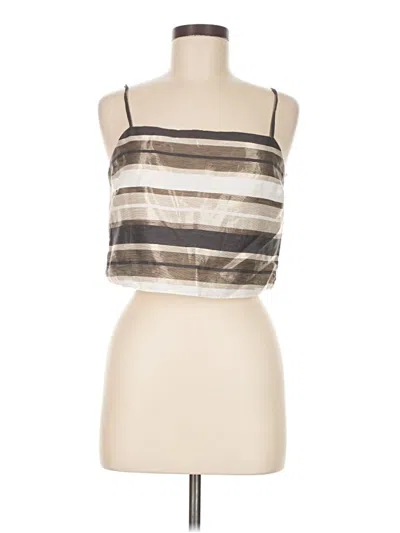 Pre-owned Cami Nyc Sleeveless Top Tan Halter Neckline Tops In Brown