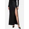 Cami Nyc Slit Hem Stretch Silk Charmeuse Maxi Skirt In Black