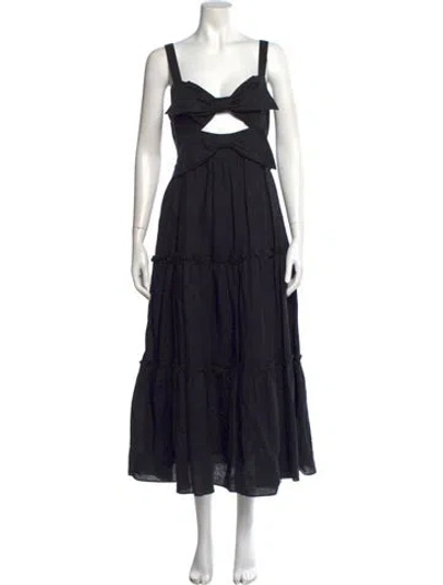 Pre-owned Cami Nyc Square Neckline Long Dress In Black