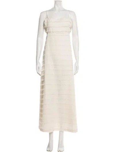 Pre-owned Cami Nyc Square Neckline Long Dress In Neutral