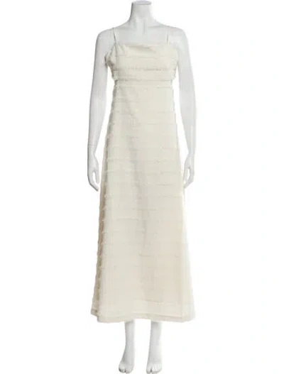 Pre-owned Cami Nyc Square Neckline Long Dress In Neutral