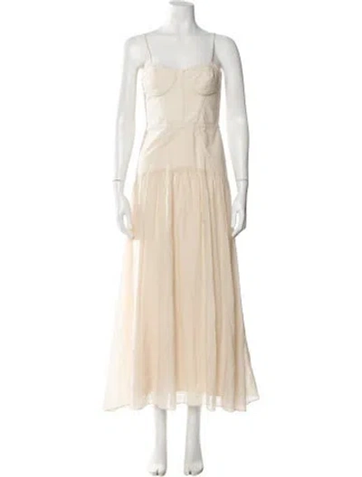 Pre-owned Cami Nyc Square Neckline Long Dress In Neutral