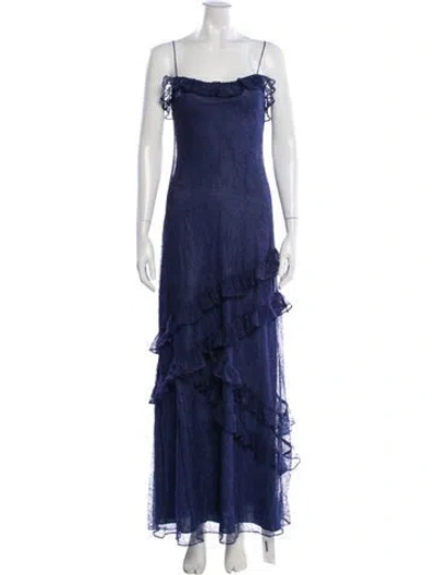Pre-owned Cami Nyc Square Neckline Long Dress W/ Tags In Blue