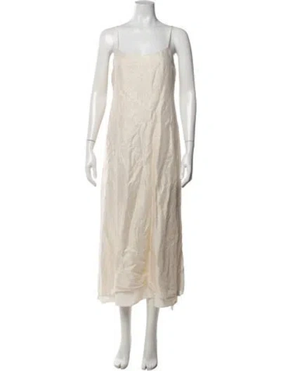Pre-owned Cami Nyc Square Neckline Midi Length Dress In Neutrals