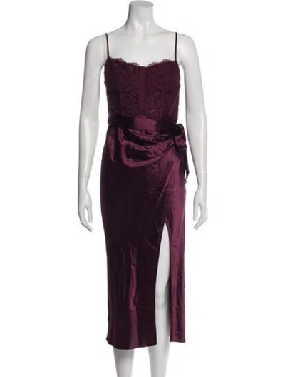 Pre-owned Cami Nyc Square Neckline Midi Length Dress In Purple