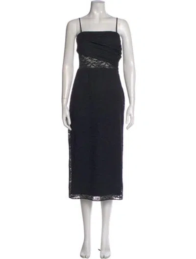 Pre-owned Cami Nyc Square Neckline Midi Length Dress W/ Tags In Black