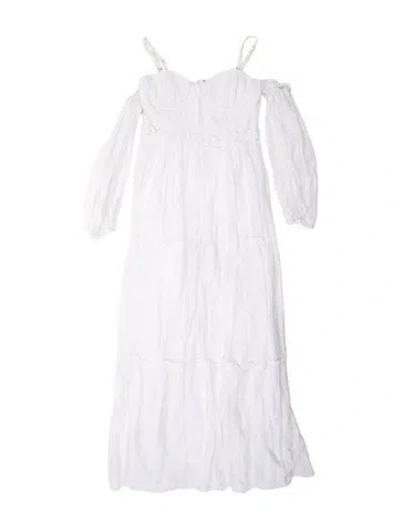 Pre-owned Cami Nyc Square Neckline Midi Length Dress In White