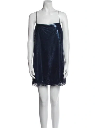 Pre-owned Cami Nyc Square Neckline Mini Dress In Black