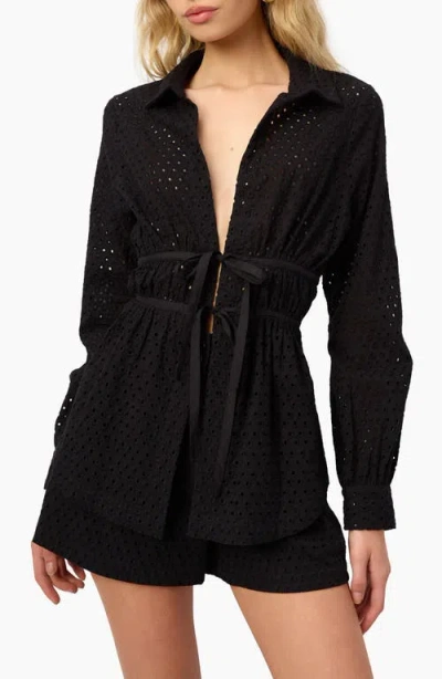 Cami Nyc Stefania Eyelet Shirt In Black