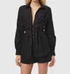Cami Nyc Stefania Eyelet Tie Waist Top In Black In Black