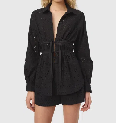 Cami Nyc Stefania Eyelet Tie Waist Top In Black