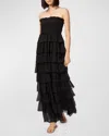 CAMI NYC STELLA STRAPLESS TIERED-RUFFLE MAXI DRESS