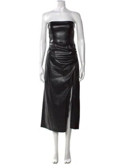 Pre-owned Cami Nyc Strapless Midi Length Dress In Black