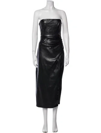 Pre-owned Cami Nyc Strapless Midi Length Dress In Black