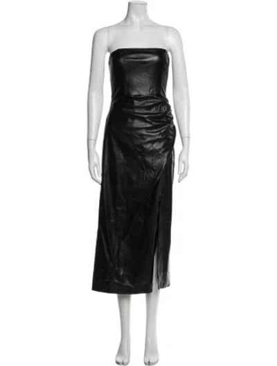 Pre-owned Cami Nyc Strapless Midi Length Dress In Black