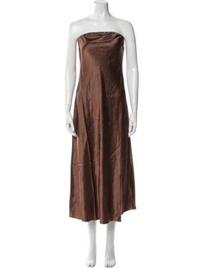 Pre-owned Cami Nyc Strapless Midi Length Dress W/ Tags In Brown