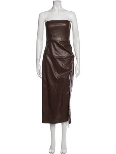Pre-owned Cami Nyc Strapless Midi Length Dress W/ Tags In Brown