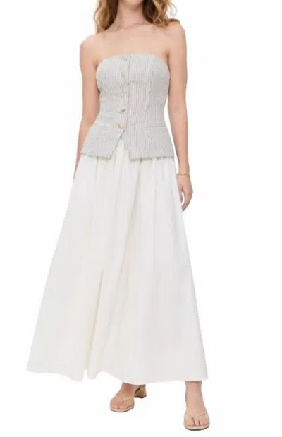Cami Nyc Strapless Vest Style Dress In Double Stripe/macadamia