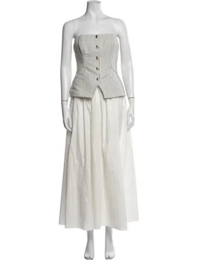 Pre-owned Cami Nyc Striped Long Dress In Neutrals