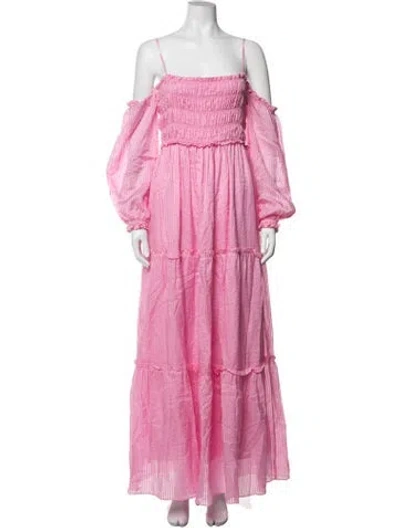 Pre-owned Cami Nyc Striped Long Dress In Pink