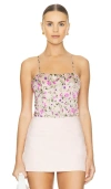 Cami Nyc Tamara Corset Bodysuit In Spring Geranium In Spring Geranium