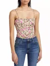 Cami Nyc Tamara Corset Bodysuit In Spring Geranium In Multi