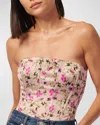 Cami Nyc Tamara Corset Bodysuit In Spring Geranium In Spring Geranium