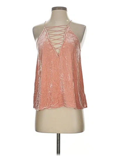 Pre-owned Cami Nyc Tank Top Orange Halter Neckline Tops