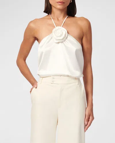 Cami Nyc Thandar Rosette Satin Halter Cami In White