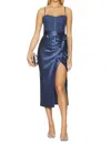 Cami Nyc Tricia Bustier Lace Satin Wrap-skirt Midi Dress In Multi