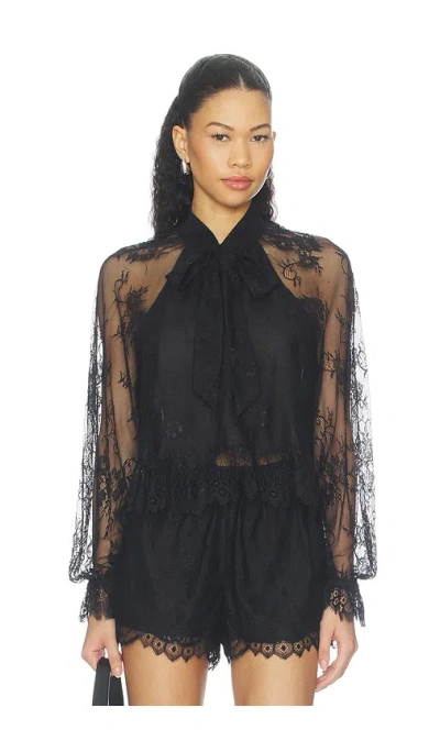 Cami Nyc Tully Lace Blouse In Black
