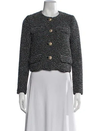 Pre-owned Cami Nyc Tweed Pattern Jacket In Black