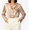 Cami Nyc Ursula Polka Dot Long Sleeve Silk Bodysuit In Multi