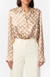 CAMI NYC CAMI NYC URSULA POLKA DOT LONG SLEEVE SILK BODYSUIT